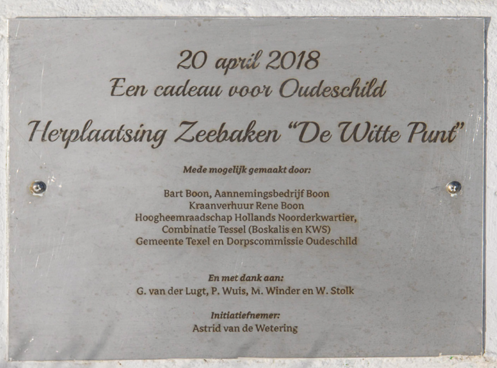 Plaquette op de Witte Punt